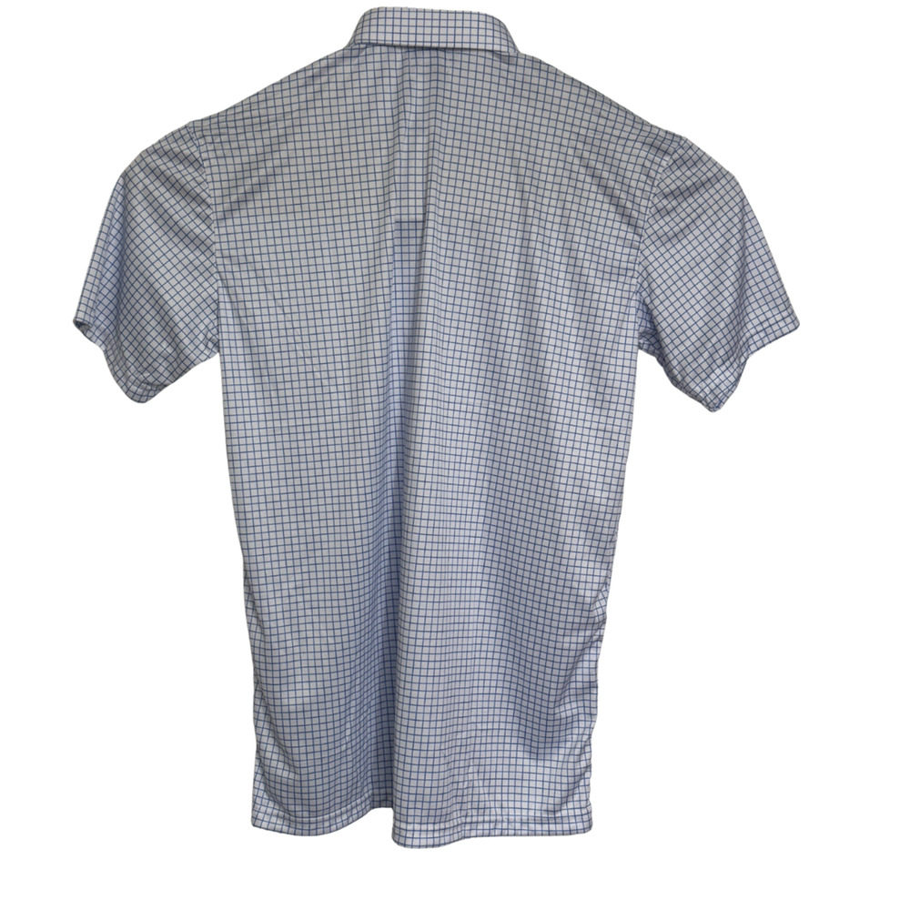 COLLARS & CO Polo Shirt 2XL RELAXED Blue Check Performance Semi Spread NWT - Picture 5 of 7